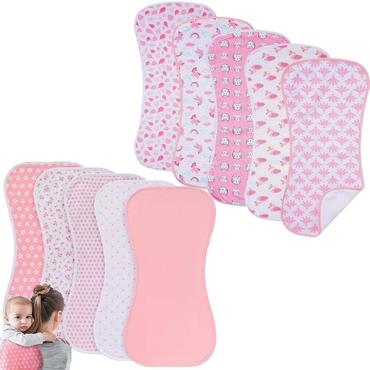 Little Teekie Soft Baby Burp Cloth Set