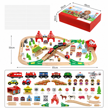 Little Teekie Wooden Train Track Play Set
