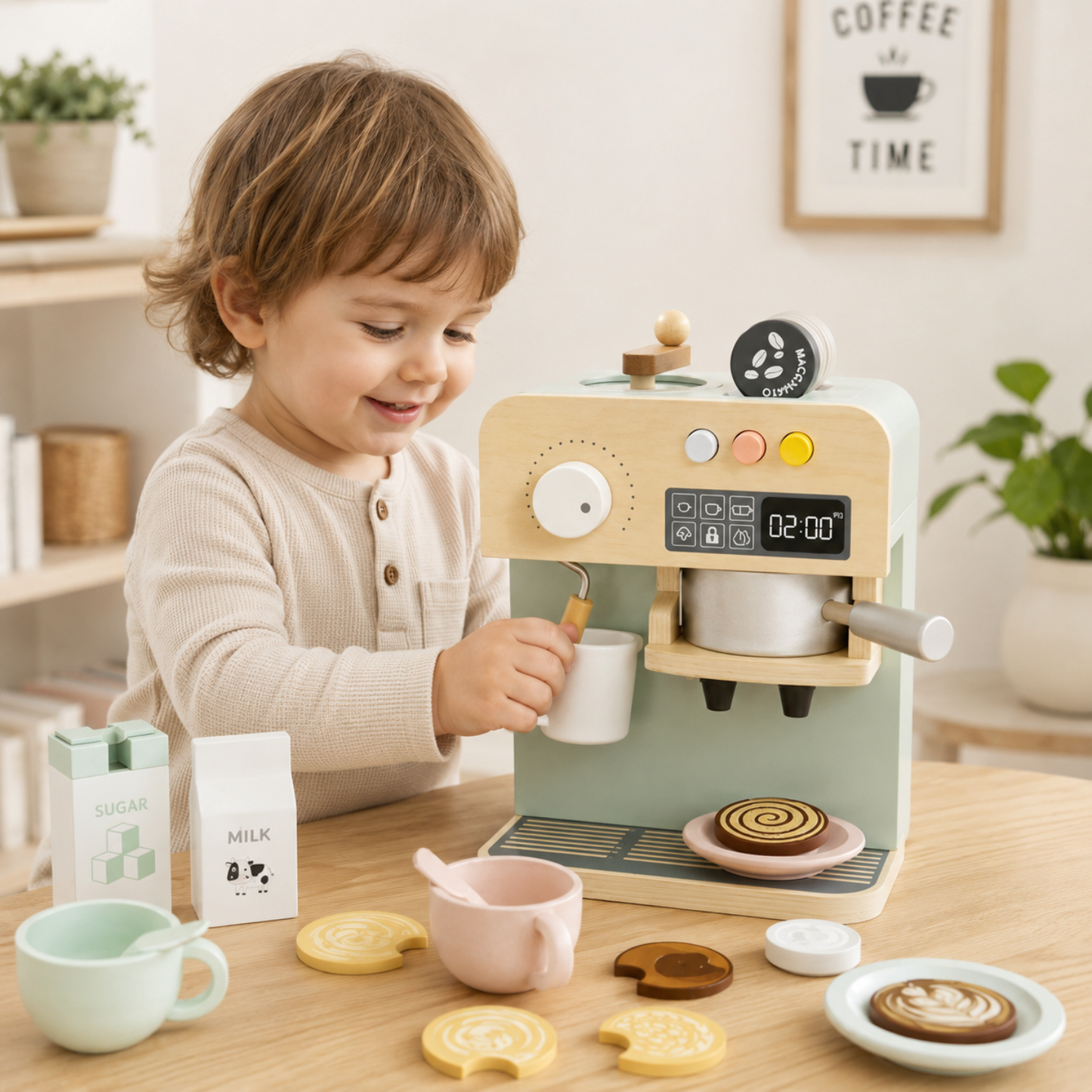 Little Teekie Wooden Pretend Cooking Play Kitchen Toy Set