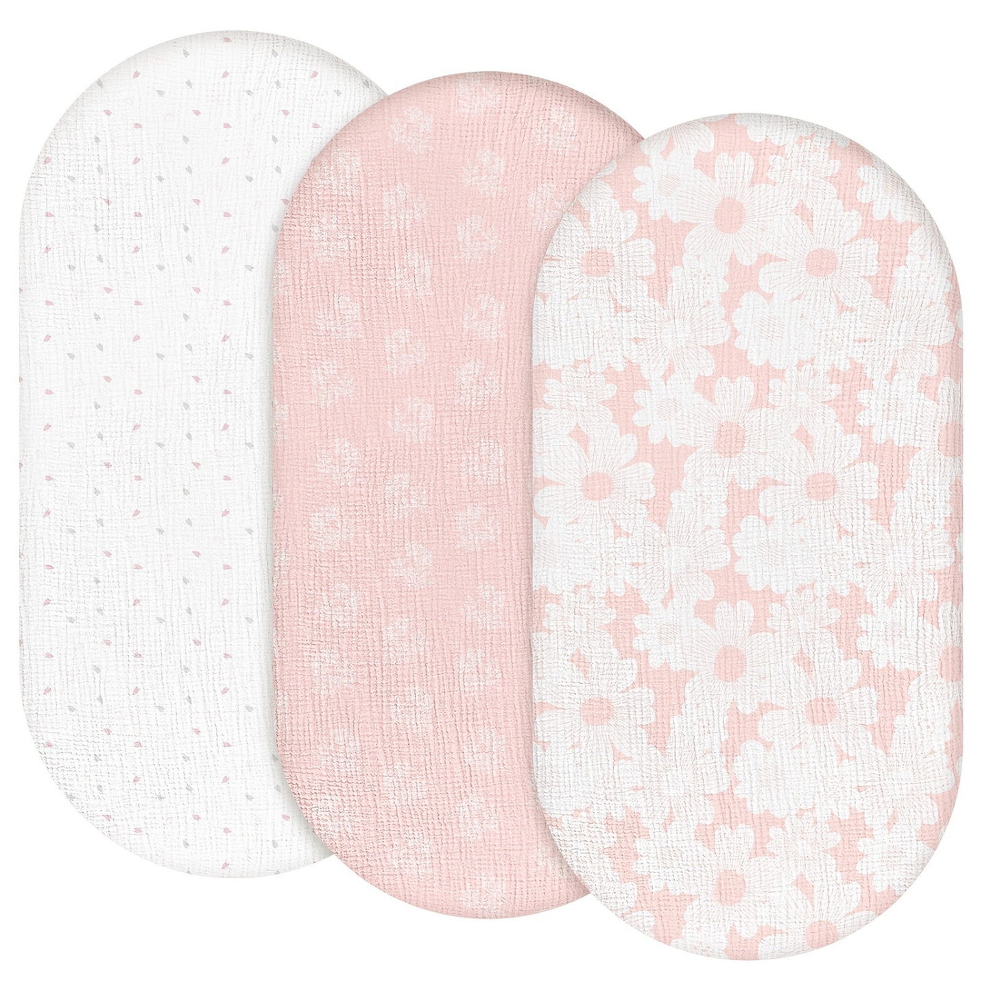 Little Teekie 3 Pack Muslin Baby Bassinet & Changing Pad Sheets