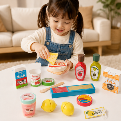 Little Teekie Wooden Dairy Play Food Set