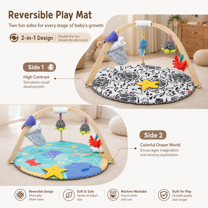 Little Teekie Ocean Baby Play Gym & Sensory Activity Mat