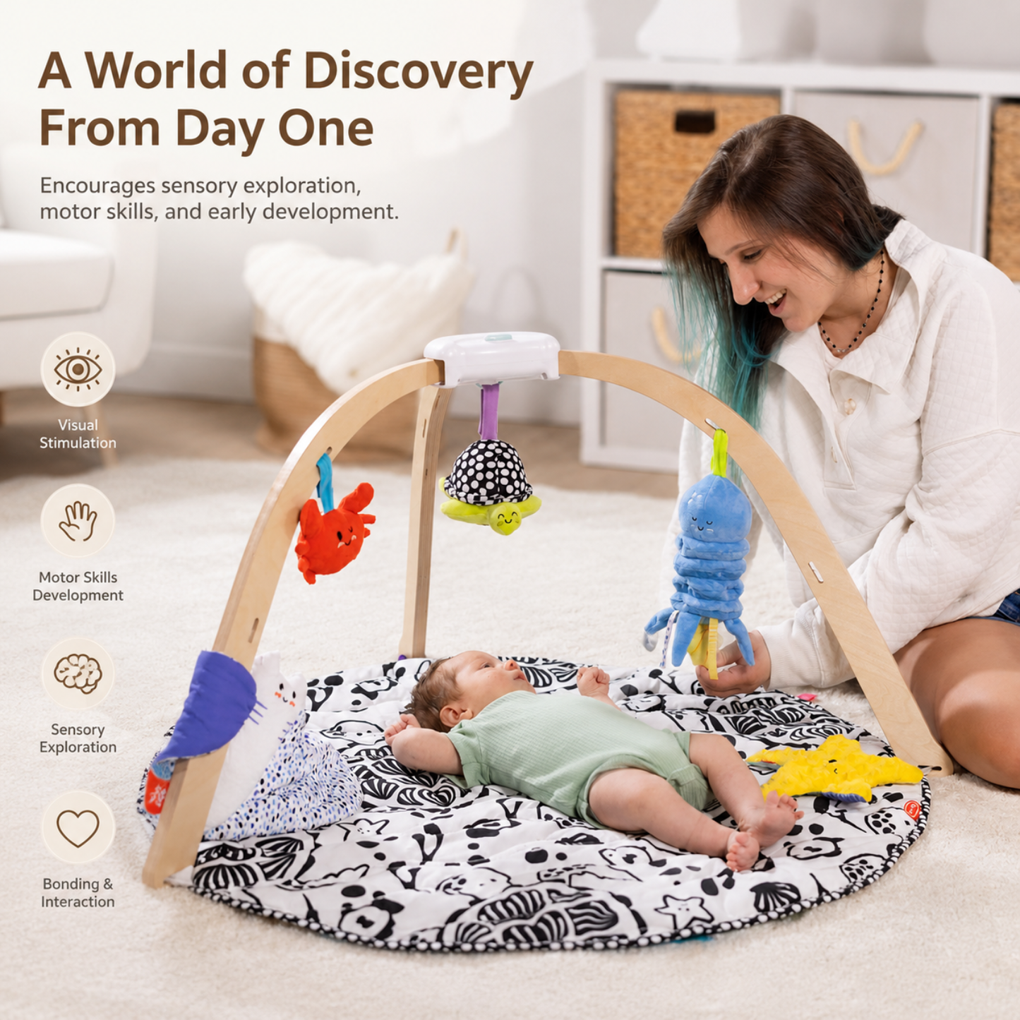 Little Teekie Ocean Baby Play Gym & Sensory Activity Mat