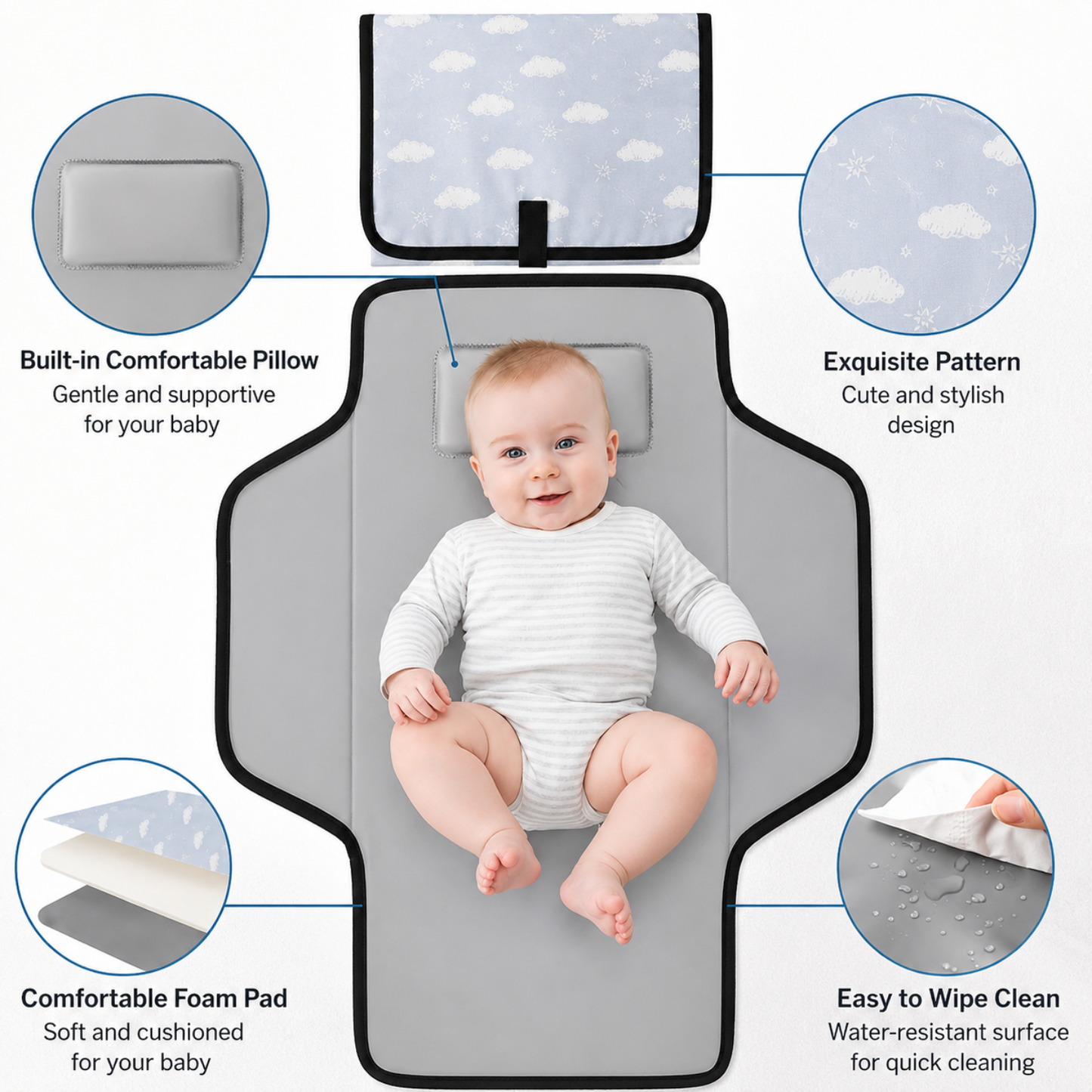 Little Teekie Foldable Waterproof Baby Changing Pad