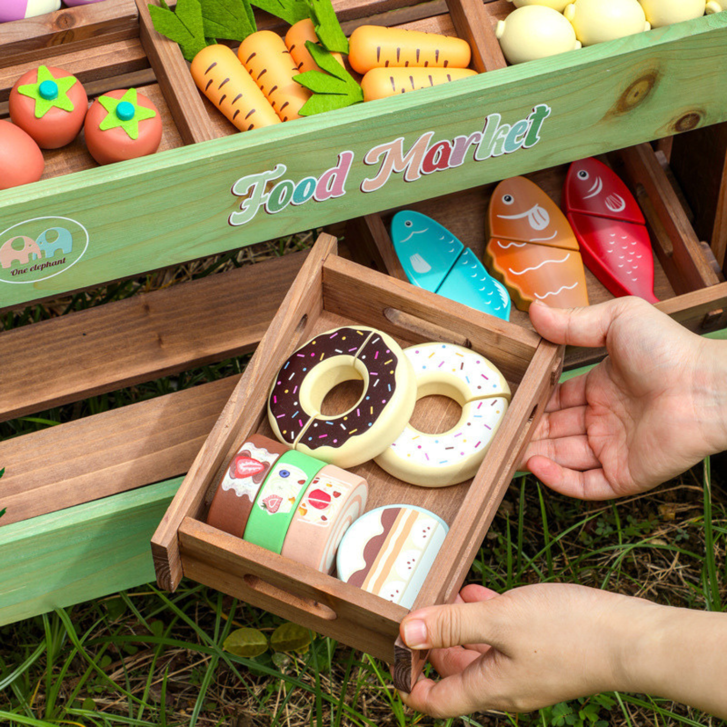 Little Teekie Wooden Grocery Play Food Set