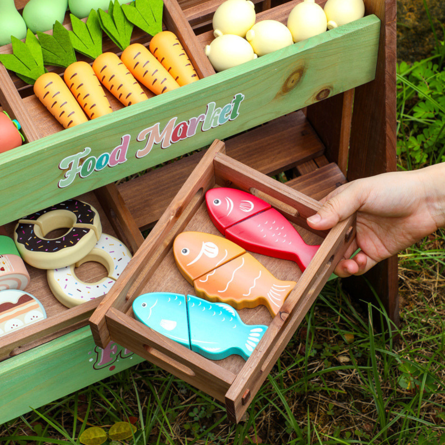 Little Teekie Wooden Grocery Play Food Set