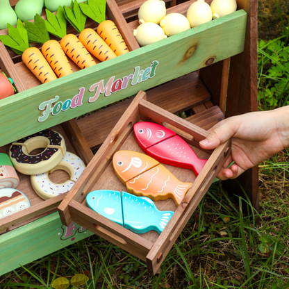 Little Teekie Wooden Grocery Play Food Set