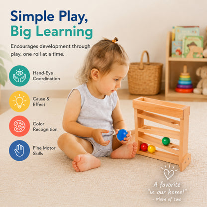 Little Teekie Wooden Ball Drop Track Toy