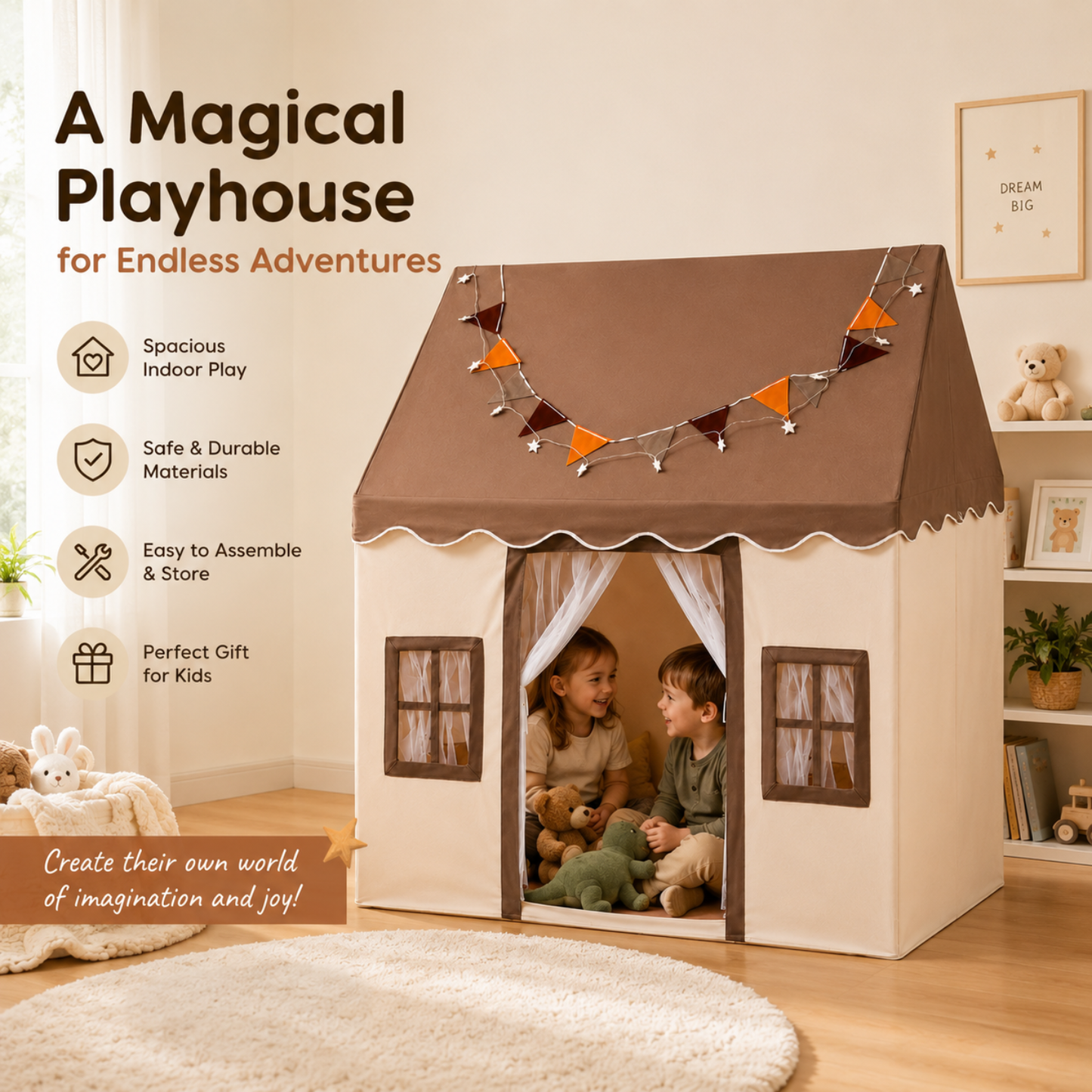 Little Teekie Kids Play Tent with Padded Mat