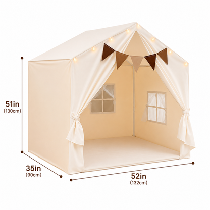 Little Teekie Boho Kids Play Tent with Curtains & Lights