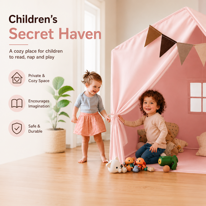 Little Teekie Boho Kids Play Tent with Curtains & Lights