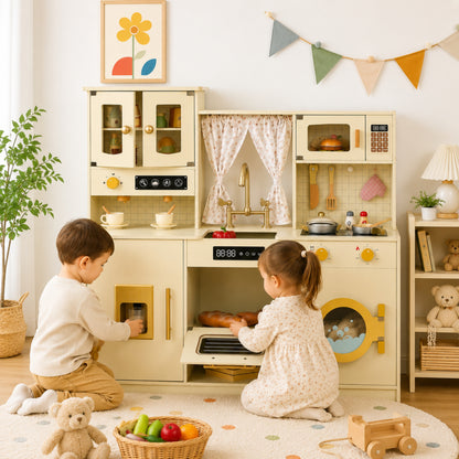 Little Teekie Wooden Kids Play Kitchen Set