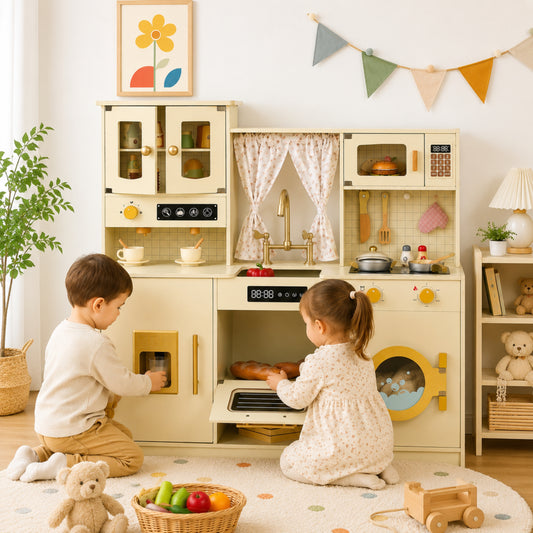 Little Teekie Wooden Kids Play Kitchen Set
