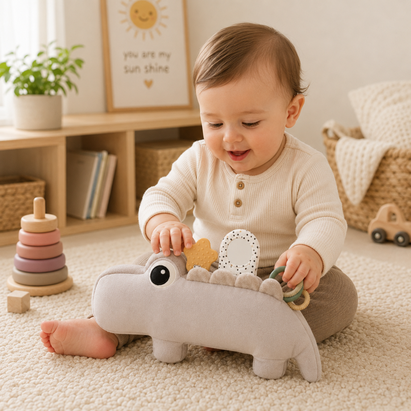 Little Teekie Crocodile Tummy Time Sensory Activity Toy