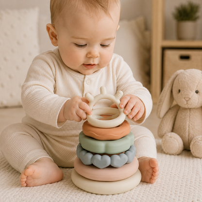 Little Teekie Silicone Stacking Teether Rings