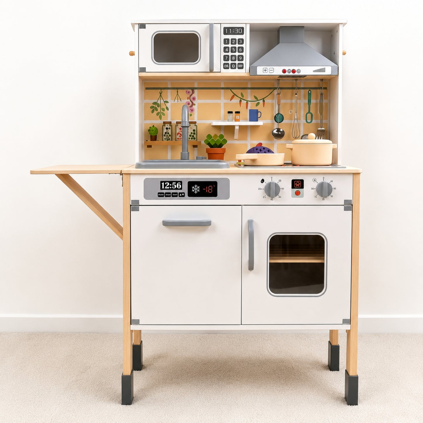 Little Teekie Wooden Play Kitchen Set with Realistic Features