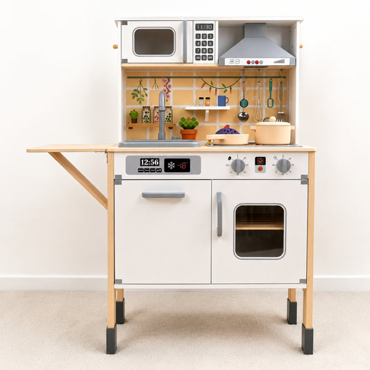 Little Teekie Wooden Play Kitchen Set with Realistic Features