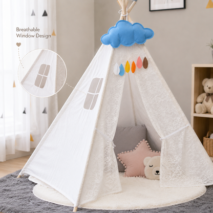 Little Teekie Kids Foldable Teepee Tent with Lights for Girls Indoor