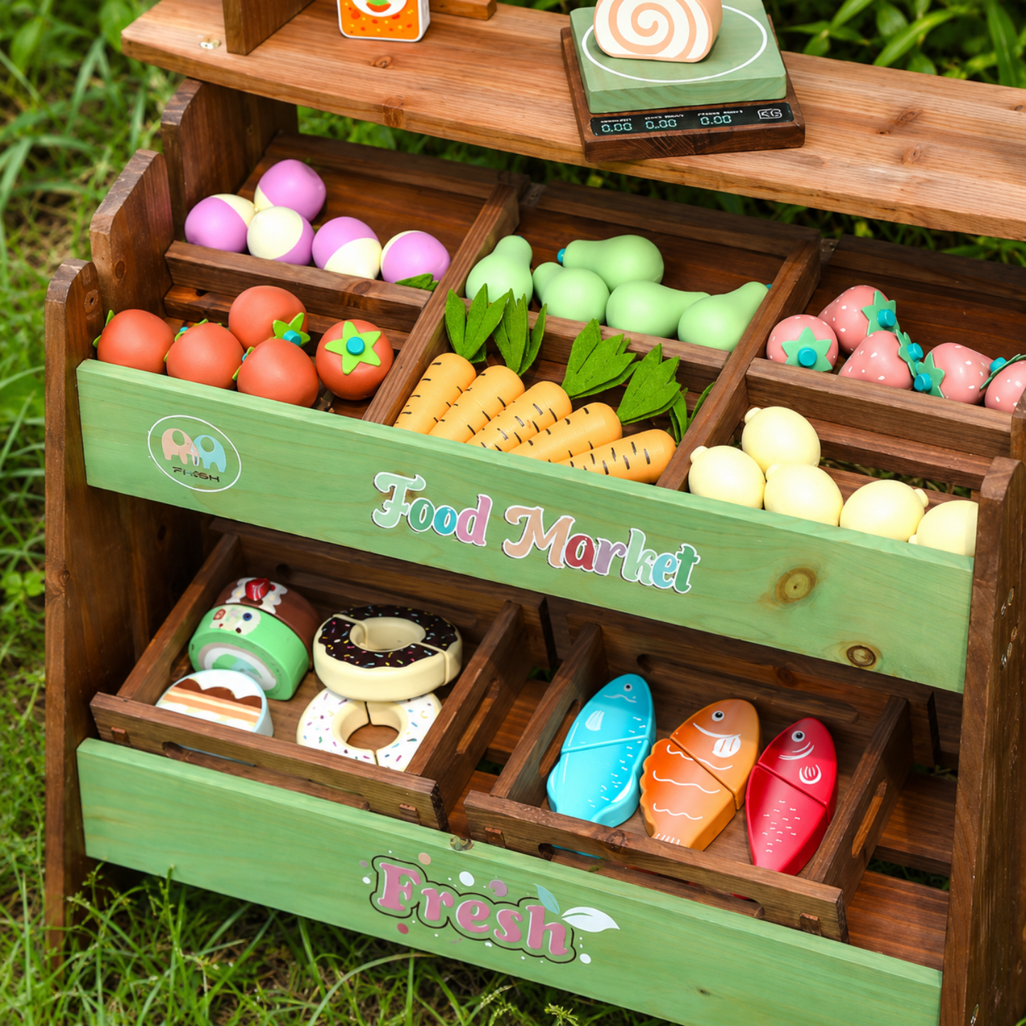 Little Teekie Wooden Grocery Play Food Set