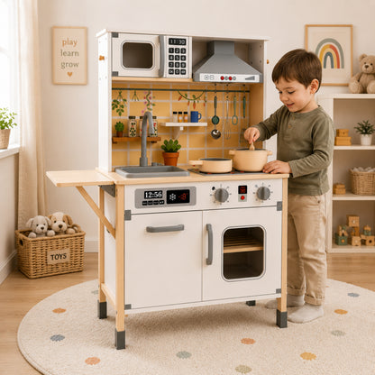 Little Teekie Wooden Play Kitchen Set with Realistic Features