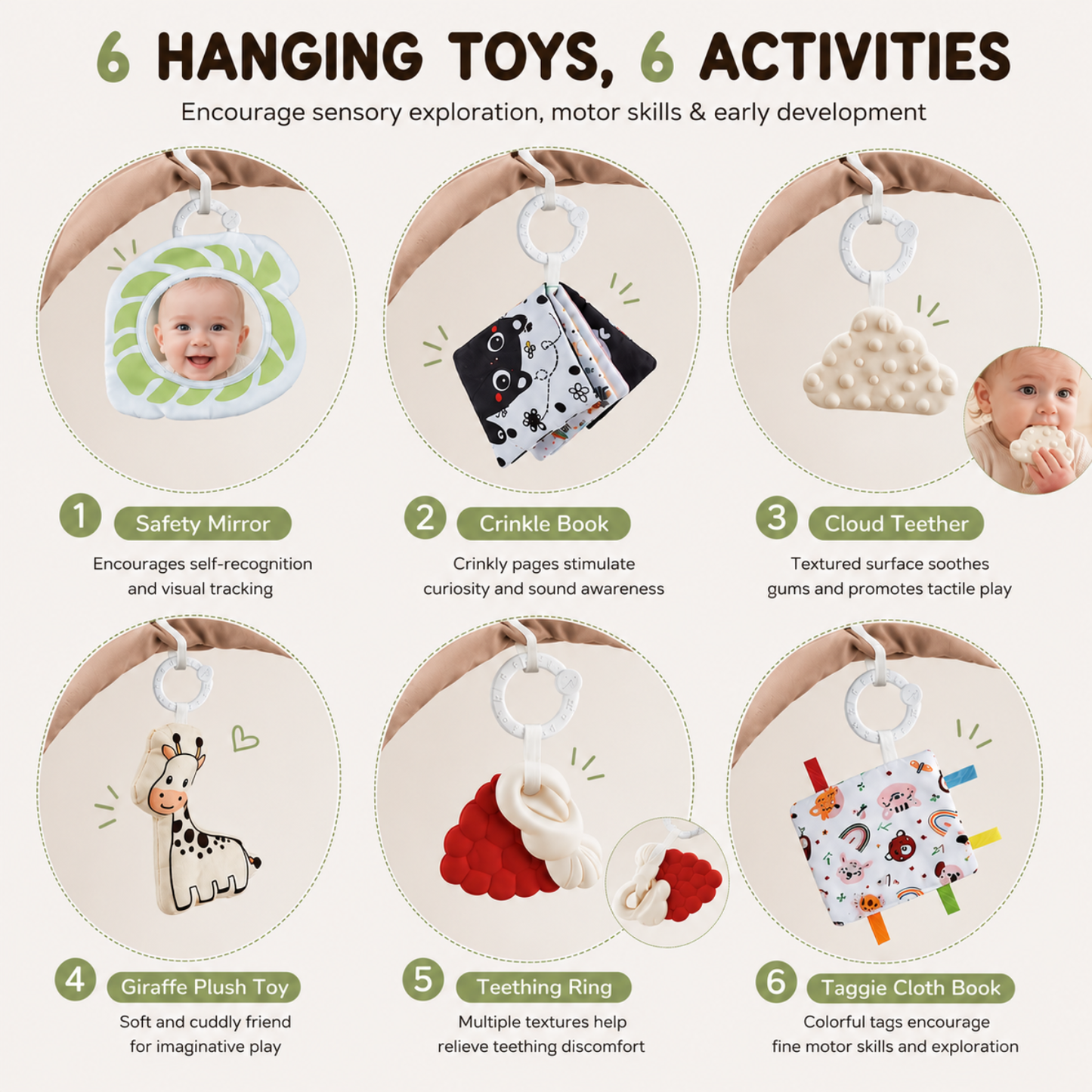 Little Teekie Baby Play Gym Mat with Detachable Toys