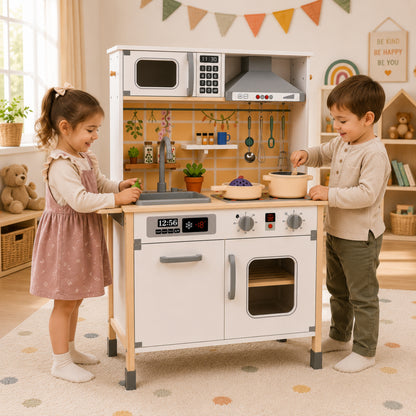 Little Teekie Wooden Play Kitchen Set with Realistic Features