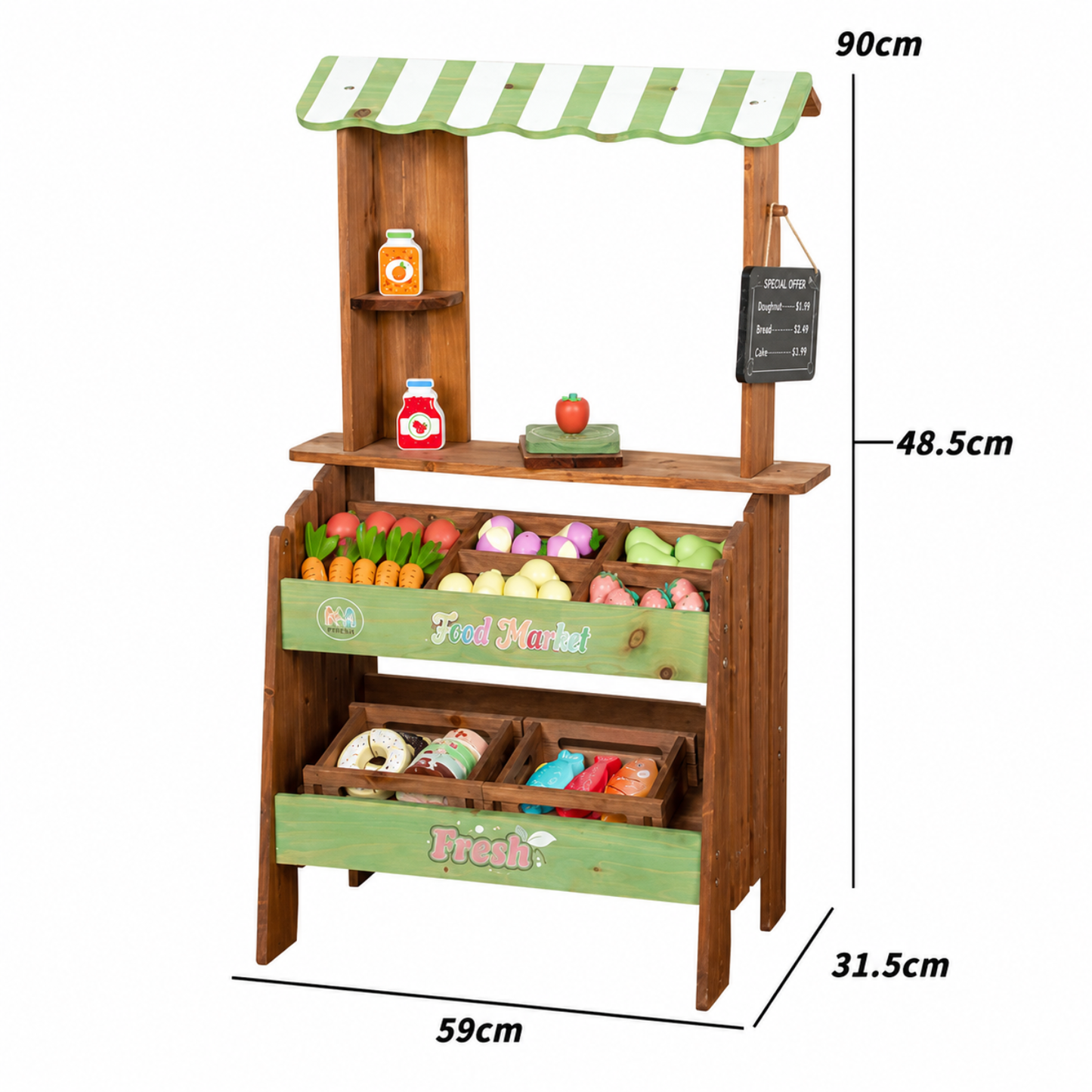 Little Teekie Wooden Grocery Play Food Set