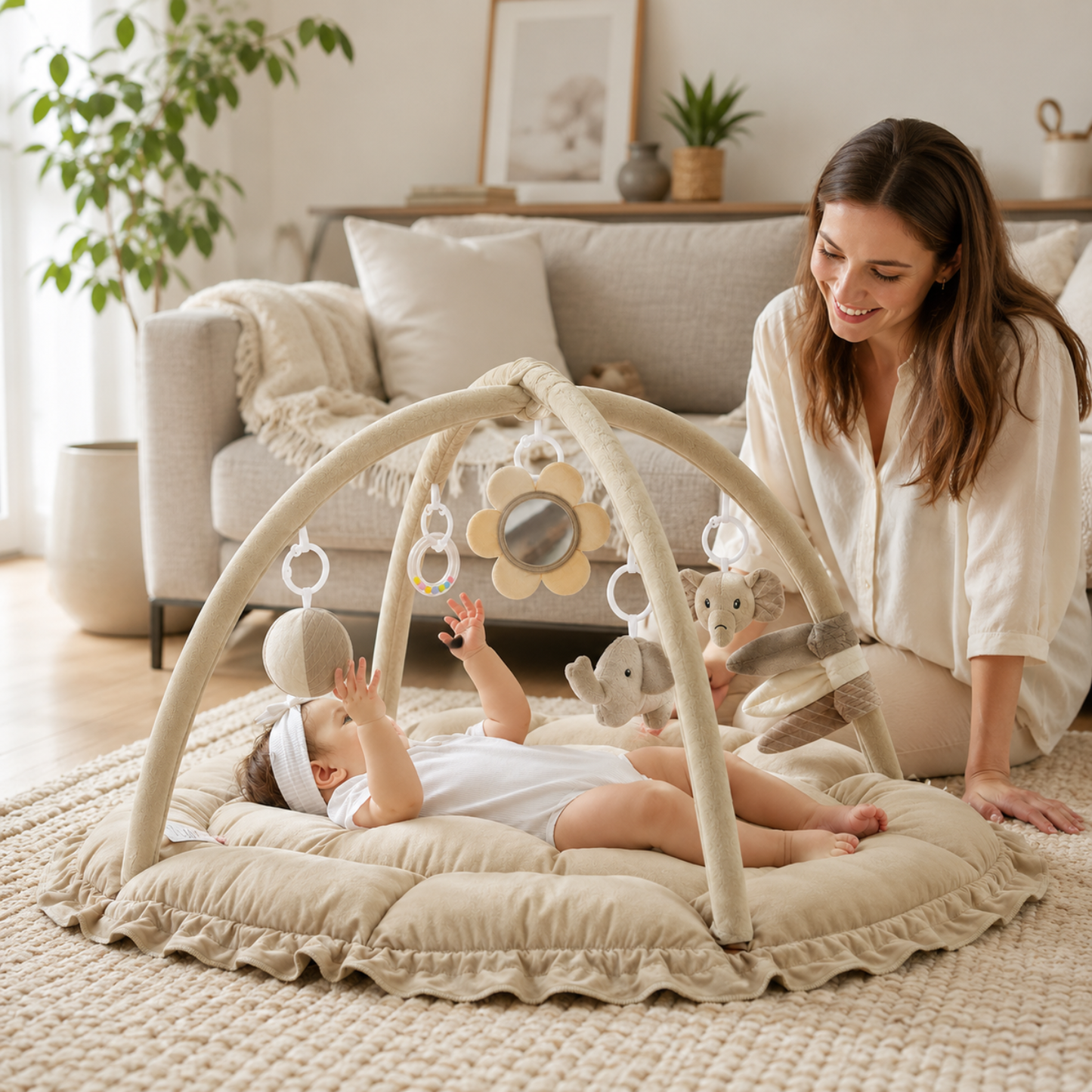 Little Teekie Baby Play Reversible Tummy Time Mat with Sensory Toys