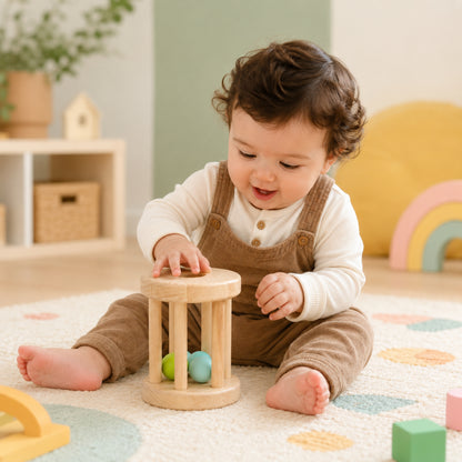 Little Teekie Wooden Baby Shaker Rattle Toy