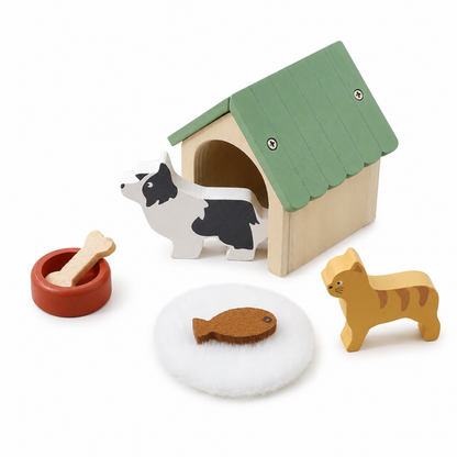 Little Teekie Wooden Pet Care Playset with Dog Figures
