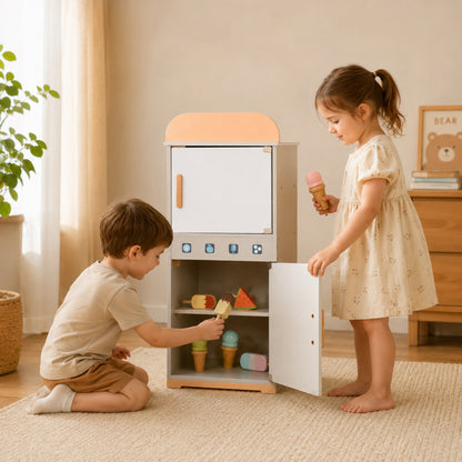 Little Teekie Wooden Play Kitchen Fridge Cabinet