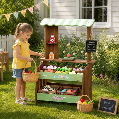 Little Teekie Wooden Grocery Play Food Set