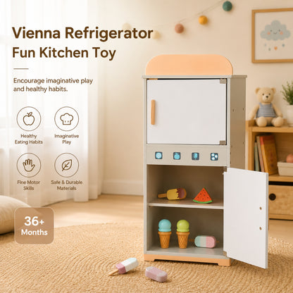 Little Teekie Wooden Play Kitchen Fridge Cabinet