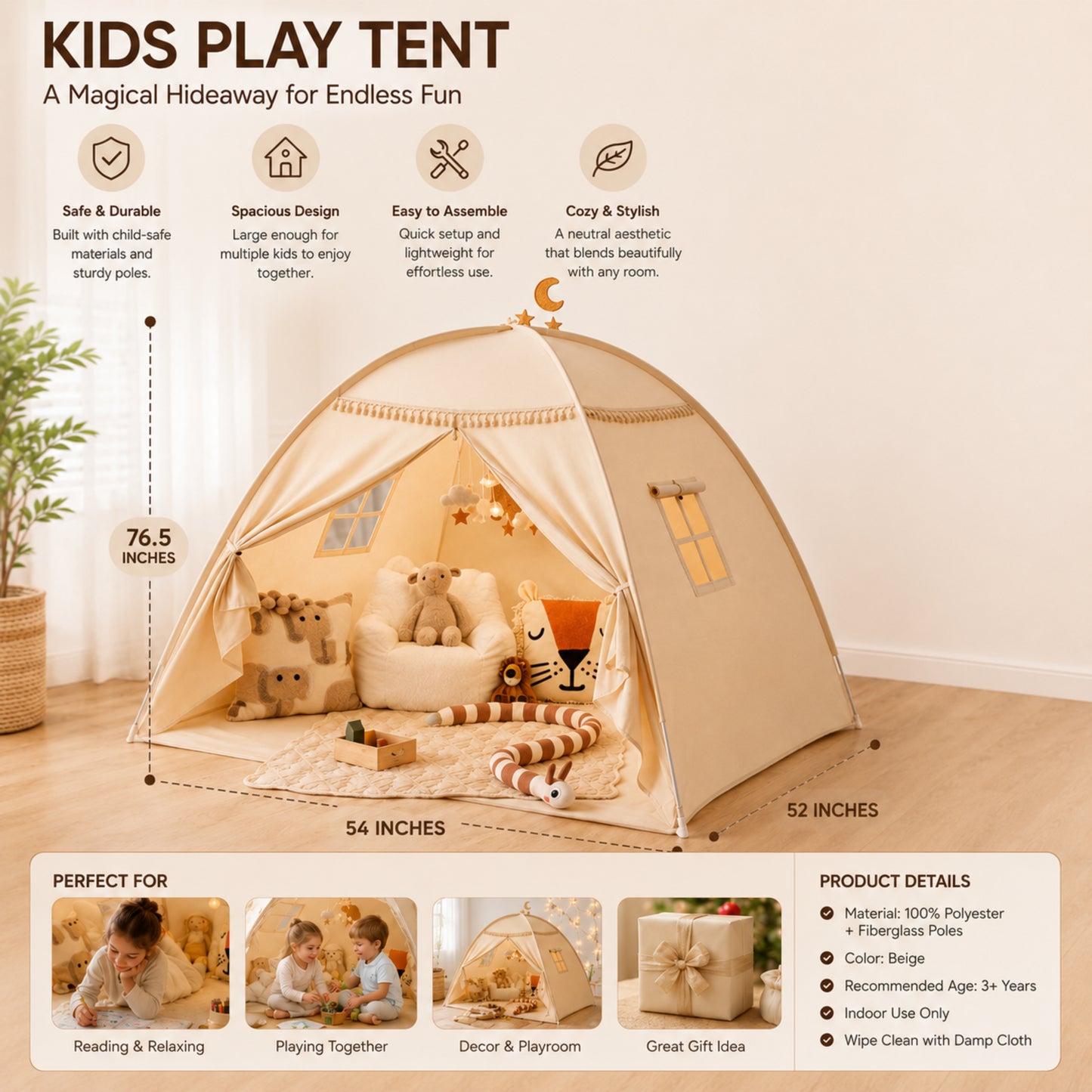 Little Teekie Full Bed Play Tent with Flags