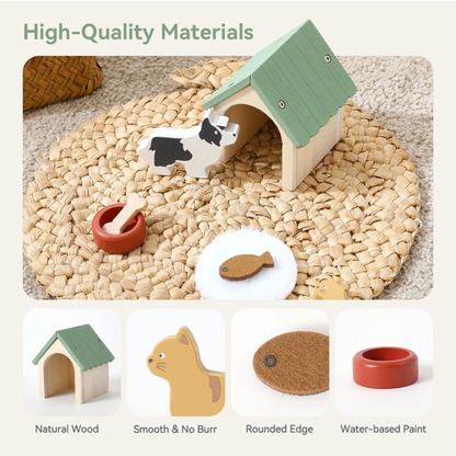 Little Teekie Wooden Pet Care Playset with Dog Figures
