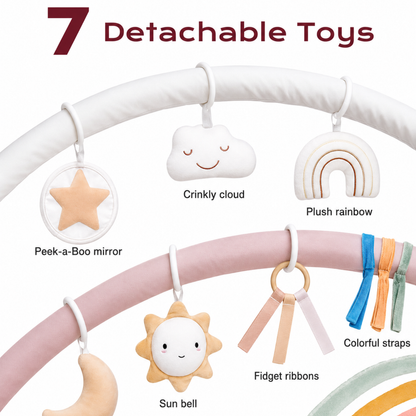 Little Teekie Baby Play Gym Mat with 7 Detachable Toys