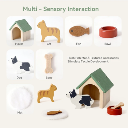 Little Teekie Wooden Pet Care Playset with Dog Figures