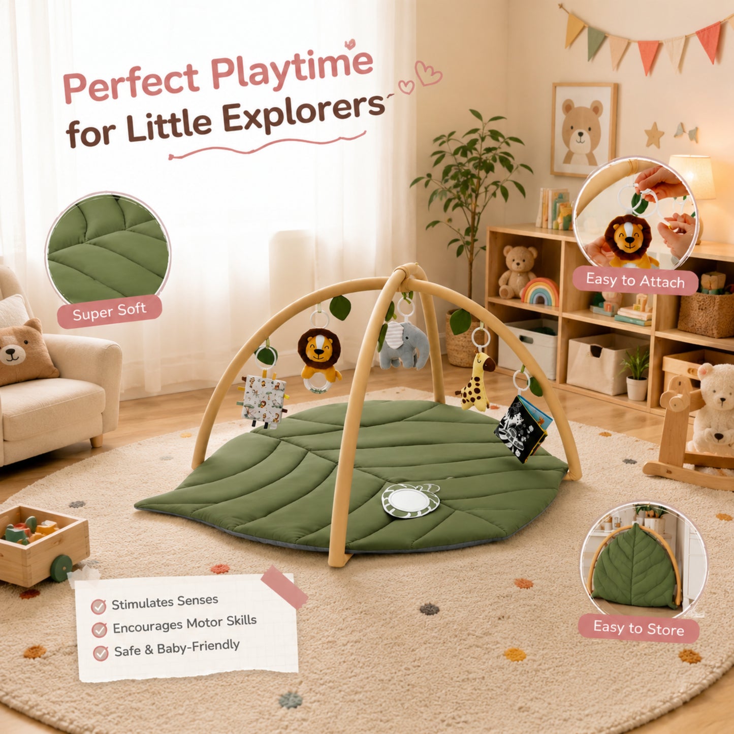 Little Teekie Leaf Shape Baby Play Gym Activity Mat