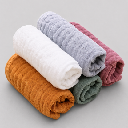 Little Teekie 6-Layer Cotton Muslin Baby Burp Cloth Set