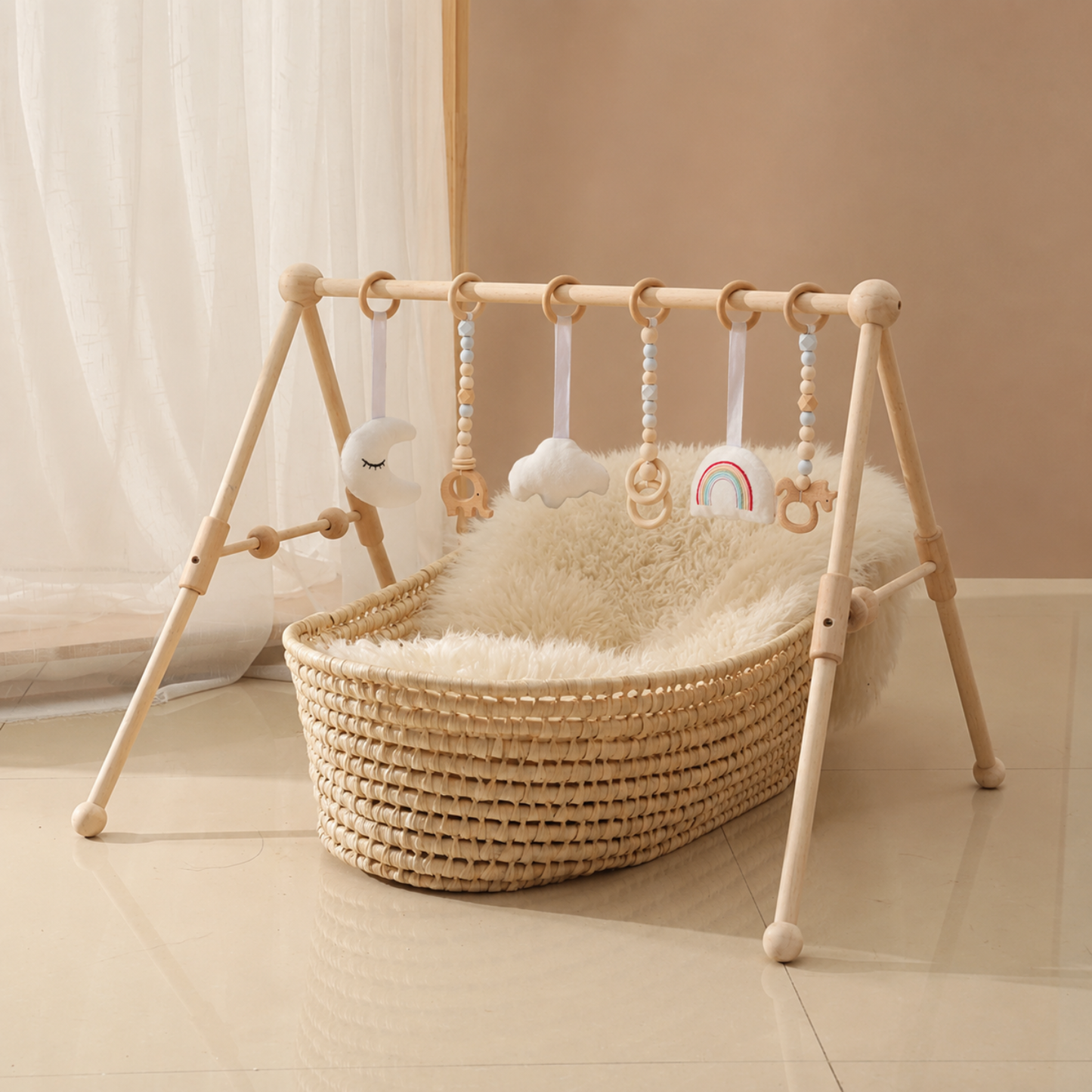 Little Teekie Wooden Baby Play Gym & Sensory Activity Toy