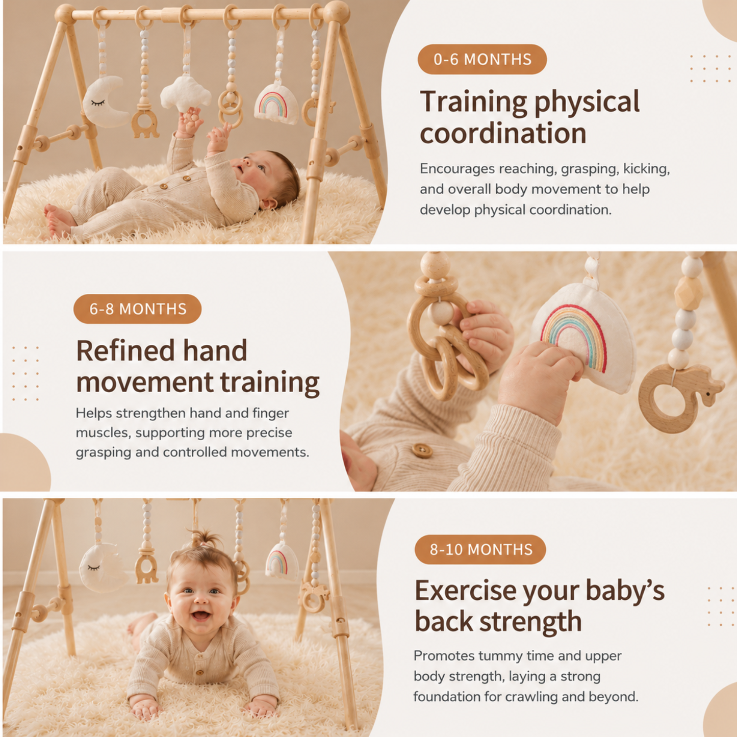 Little Teekie Wooden Baby Play Gym & Sensory Activity Toy