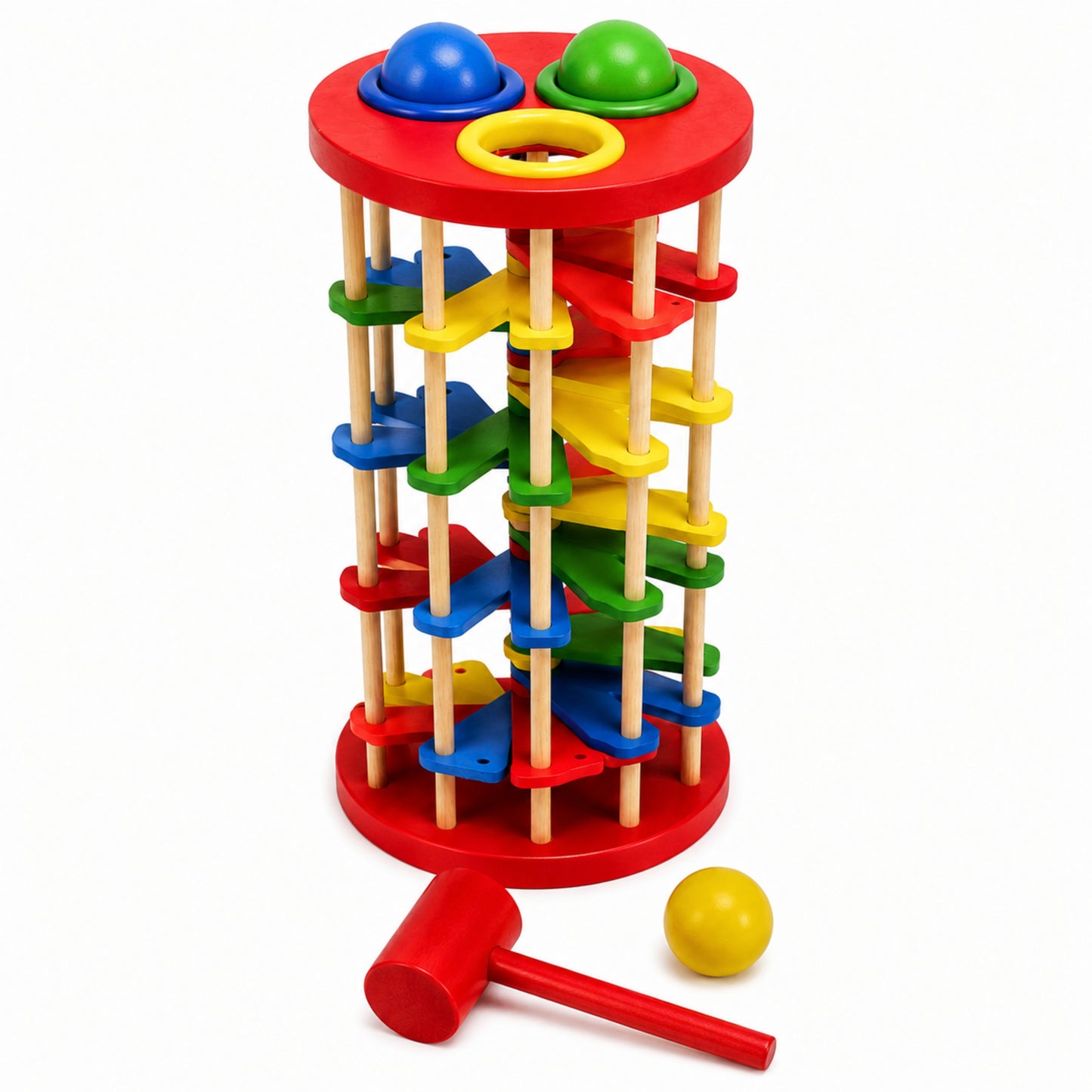 Little Teekie Wooden Pound & Ball Drop Tower