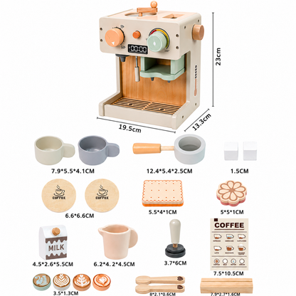 Little Teekie Wooden Kids Coffee Maker Play Set