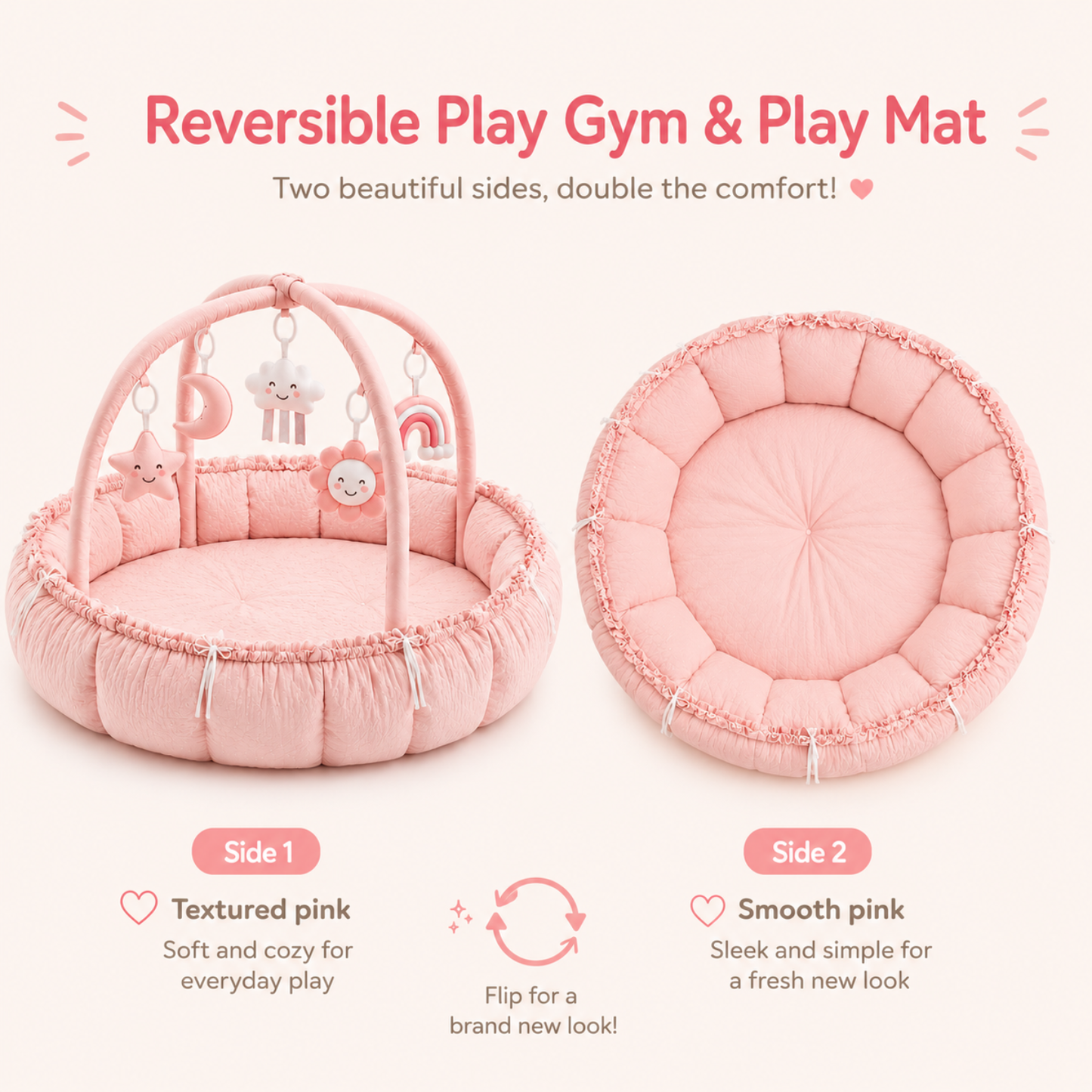 Little Teekie 5-in-1 Plush Baby Play Gym & Activity Mat