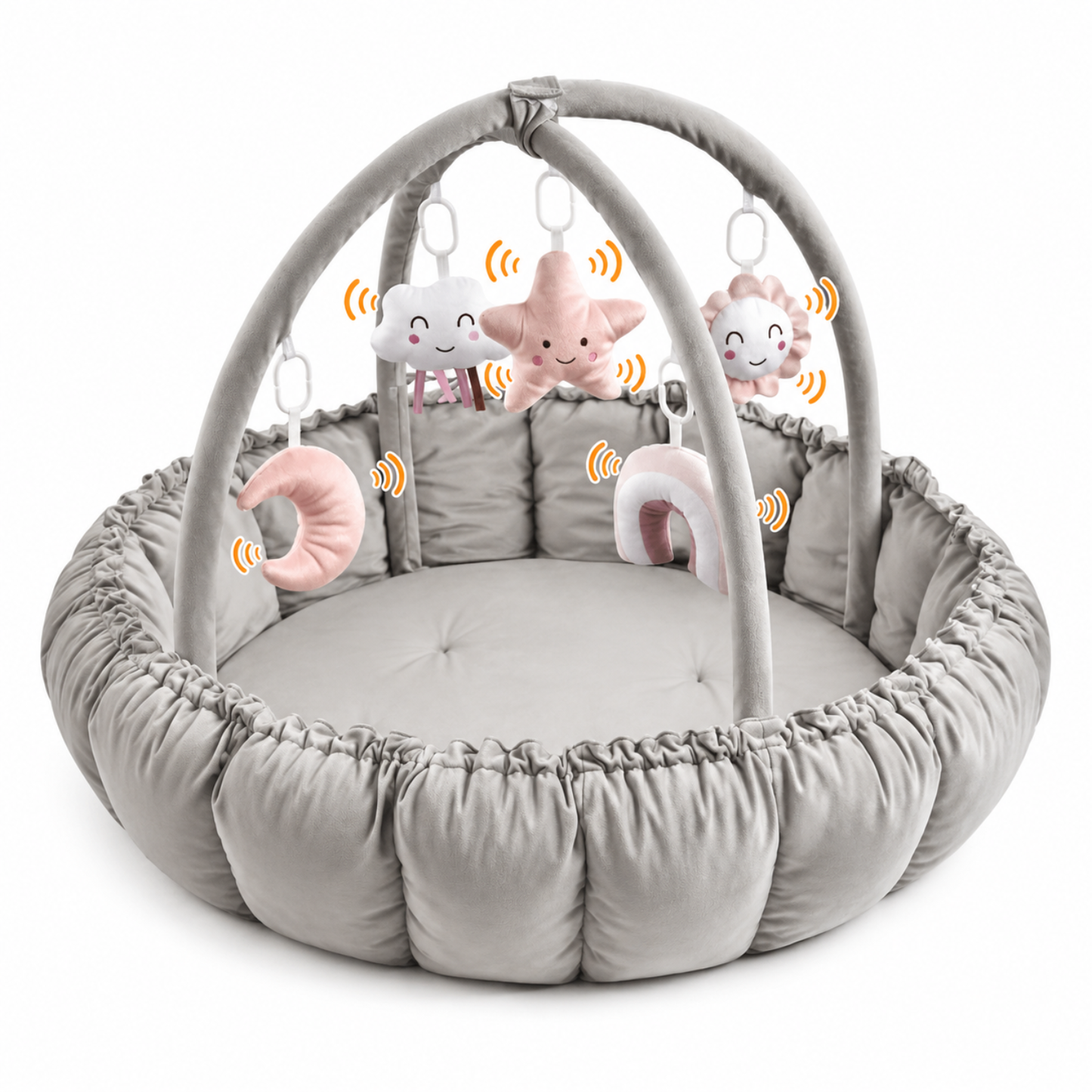 Little Teekie Baby Play Reversible Tummy Time Mat with Sensory Toys